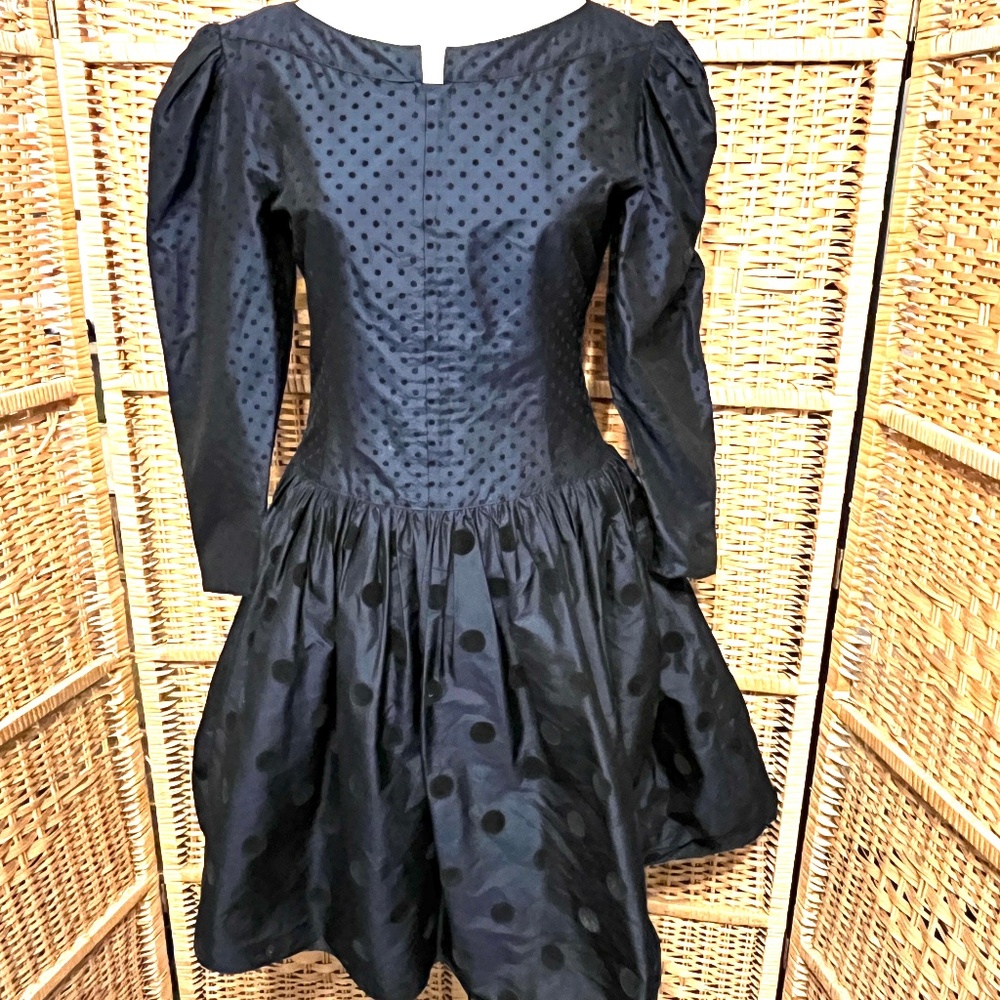 RARE Louis Feraud 80’s Does 20’s polka dot drop waist dress